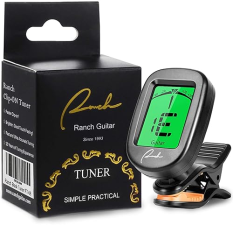RANCH CLIP-ON GUITAR TUNER FOR ACOUSTIC ELECTRIC GUITAR, UKULELE, VIOLIN, BASS, BANJO BLACK