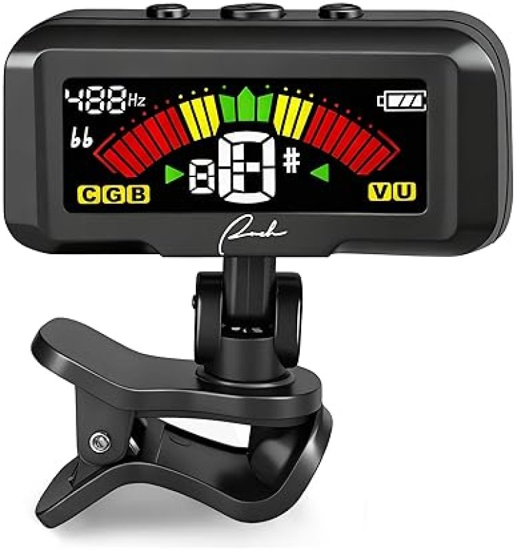 RANCH RECHARGEABLE CLIP-ON GUITAR TUNER FOR ACOUSTIC, ELECTRIC, VIOLIN, UKULELE, BASS CHROMATIC UPGRADE