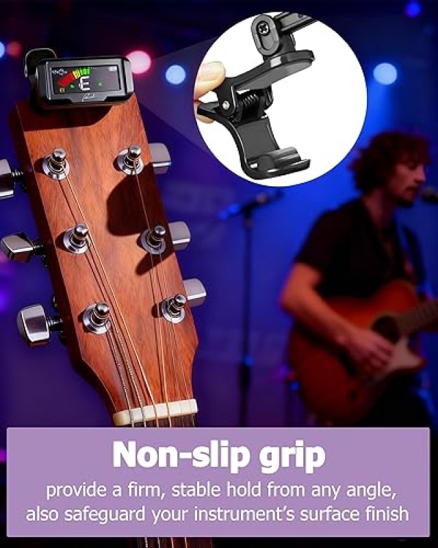 RANCH RECHARGEABLE CLIP-ON GUITAR TUNER FOR ACOUSTIC, ELECTRIC, VIOLIN, UKULELE, BASS CHROMATIC UPGRADE