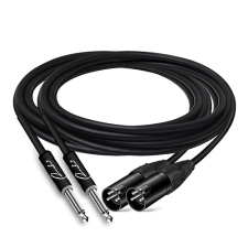 RANCH 2-PACK 6FT XLR MALE TO 1 4 TS MONO JACK MICROPHONE CABLE, UNBALANCED AUDIO CORD - BLACK