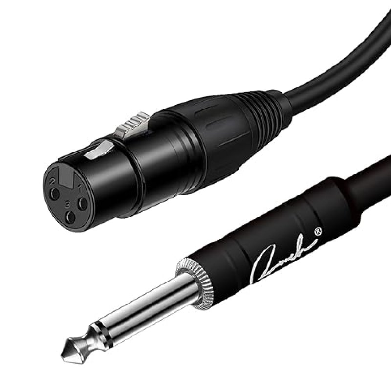 RANCH 2-PACK 10FT XLR FEMALE TO 1 4 TS MONO MICROPHONE CABLE, UNBALANCED MIC LEAD BLACK