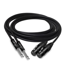 RANCH 2-PACK 6FT FEMALE XLR TO 1 4 TS MONO JACK MICROPHONE CABLE, UNBALANCED, BLACK