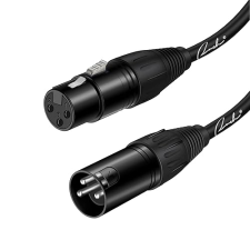 RANCH 10FT XLR CABLE 3-PIN MALE TO FEMALE BALANCED MICROPHONE CORD FOR PA AUDIO SYSTEMS, BLACK