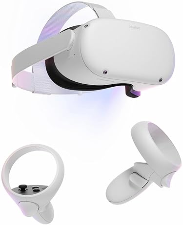 OCULUS QUEST 2 256GB VR HEADSET SET, WHITE ADVANCED ALL-IN-ONE VIRTUAL REALITY SYSTEM WITH COVER