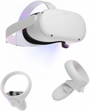OCULUS QUEST 2 256GB VR HEADSET SET, WHITE ADVANCED ALL-IN-ONE VIRTUAL REALITY SYSTEM WITH COVER
