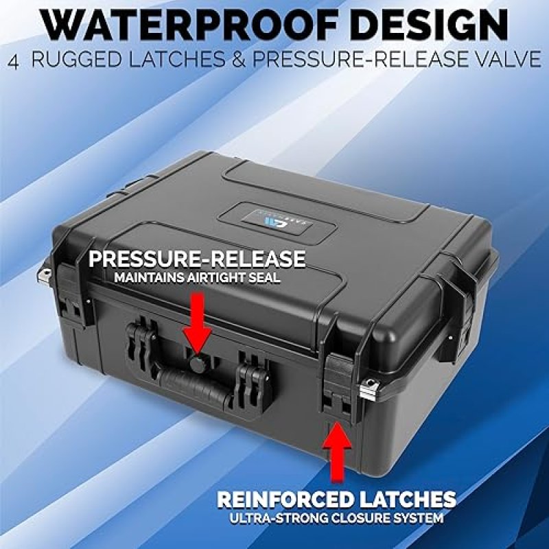 CASEMATIX WATERPROOF HARD SHELL TRAVEL CASE FOR PS5 CONSOLE, CONTROLLERS ACCESSORIES, CUSTOM FOAM
