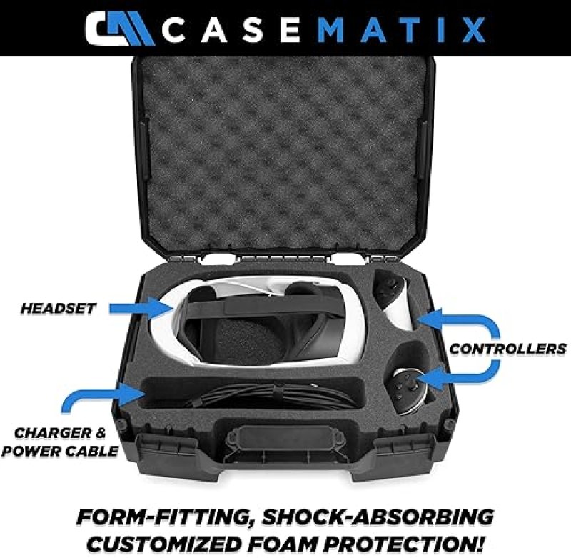 CASEMATIX TRAVEL CASE FOR META QUEST 3 3S ELITE STRAP BUNDLE IMPACT RESISTANT VR HEADSET CASE