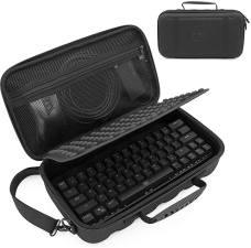 CASEMATIX 60 MECHANICAL KEYBOARD CASE FOR 61-KEY, HARD SHELL TRAVEL BAG WITH STRAP, BLACK, 11.5