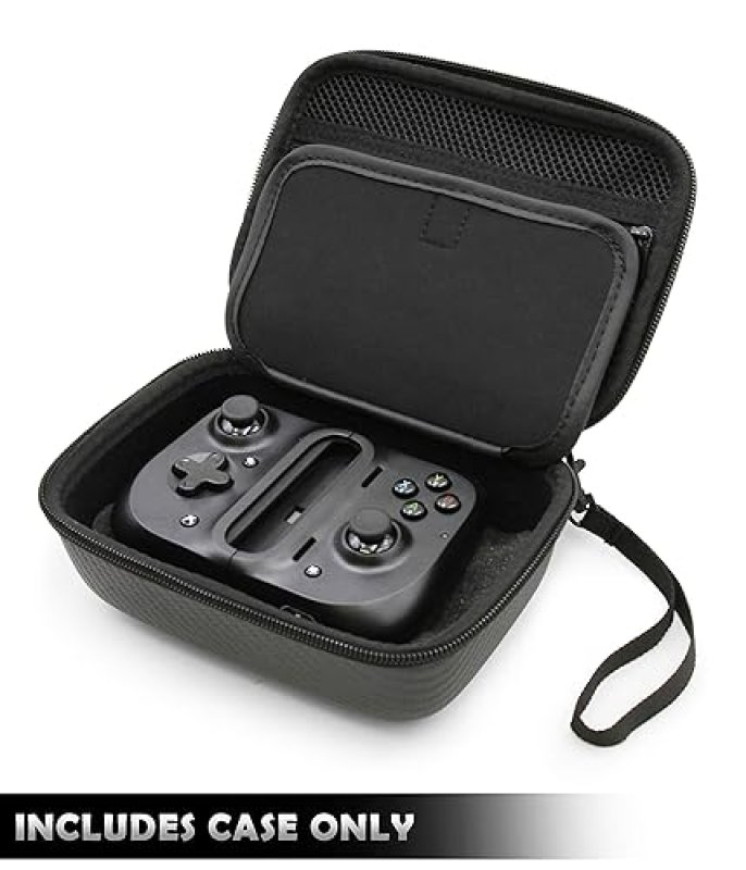 CASEMATIX  PORTABLE GAMING CASE FOR RAZER KISHI CONTROLLER ACCESSORIES BLACK CARRYING CASE ONLY