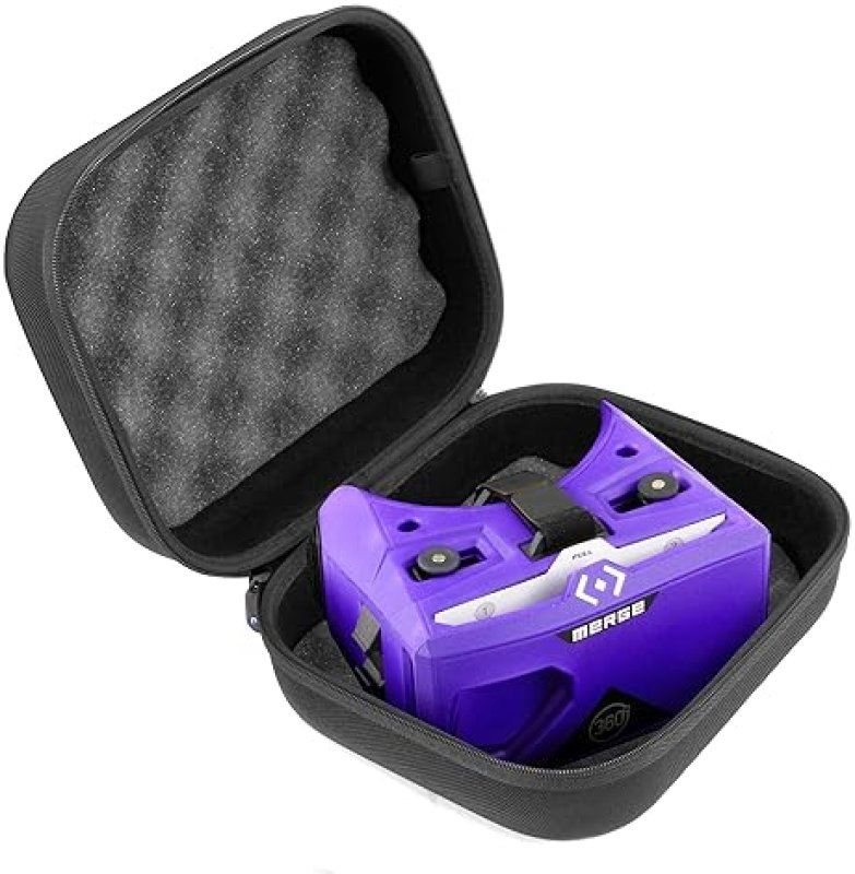 CASEMATIX VR HEADSET CASE FOR MERGE VR PROTECTIVE TRAVEL CASE WITH HANDLE PADDED FOAM INTERIOR, CASE ONLY