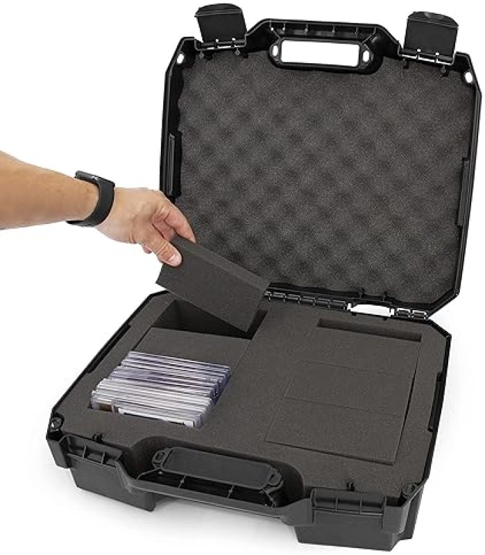 CASEMATIX GRADED CARD CASE FOR 60 PSA BGS SGC SPORTS TRADING CARDS, RUGGED STORAGE BOX WITH FOAM