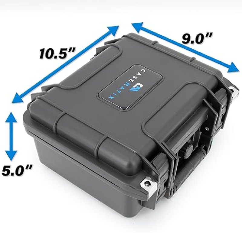 CASEMATIX GRADED CARD STORAGE BOX FOR 22 BGS, 35 FGS, 29 PSA OR 100 TOP LOADERS, WATERPROOF, CUSTOM FOAM