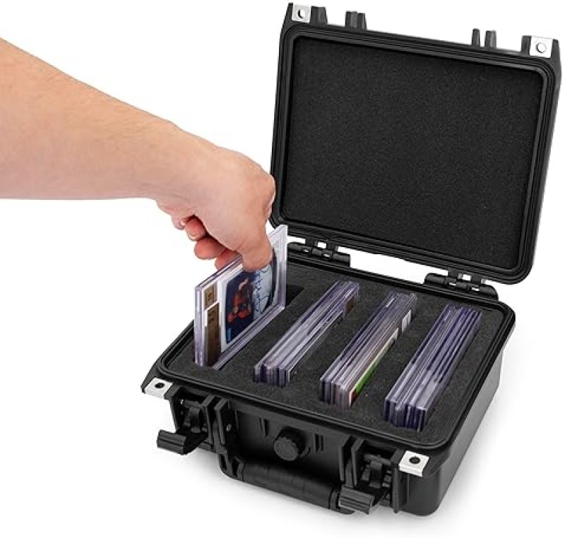 CASEMATIX GRADED CARD STORAGE BOX FOR 22 BGS, 35 FGS, 29 PSA OR 100 TOP LOADERS, WATERPROOF, CUSTOM FOAM
