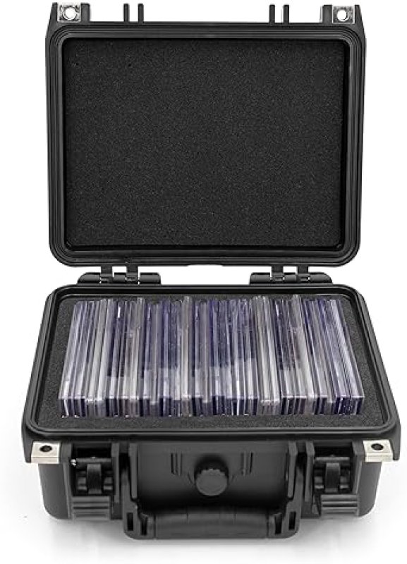 CASEMATIX GRADED CARD STORAGE BOX FOR 22 BGS, 35 FGS, 29 PSA OR 100 TOP LOADERS, WATERPROOF, CUSTOM FOAM