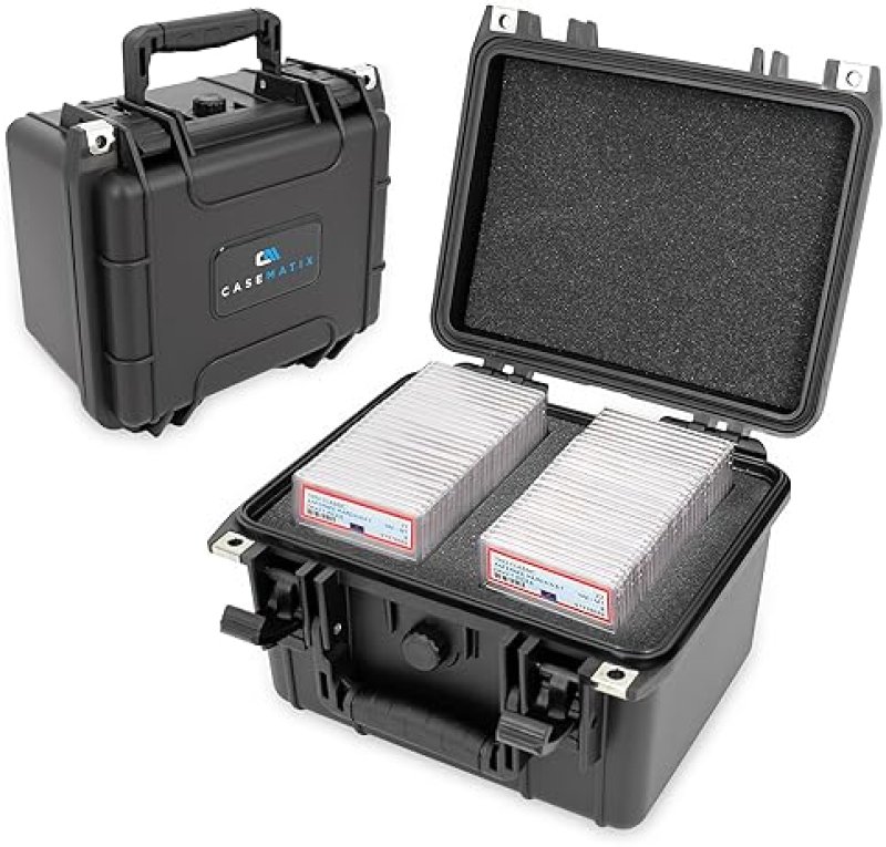 CASEMATIX WATERPROOF GRADED CARD CASE FITS 40 BGS PSA SLABS OR 150 TOPLOADERS, SPORTS CARD BOX