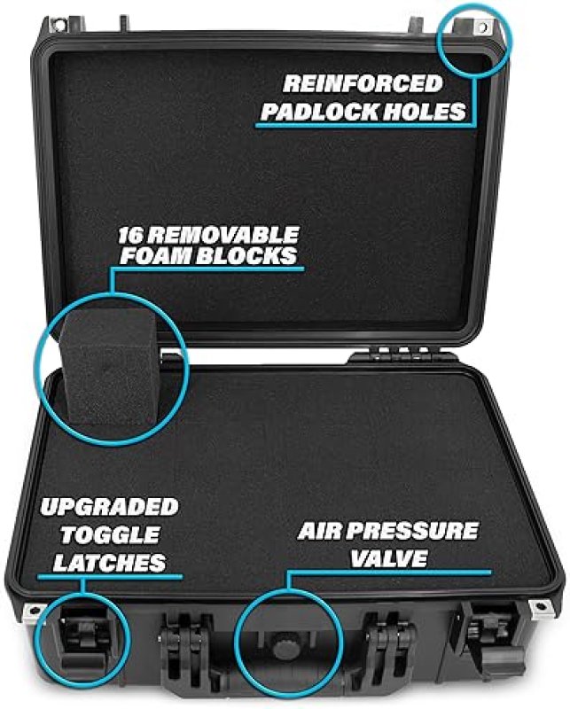 CASEMATIX PRO GRADED CARD CASE FOR 120 PSA BGS SPORTS CARDS, WATERPROOF STORAGE BOX WITH FOAM