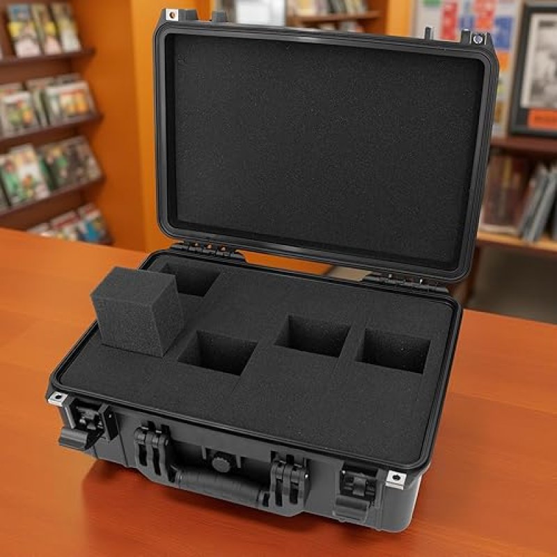 CASEMATIX PRO GRADED CARD CASE FOR 120 PSA BGS SPORTS CARDS, WATERPROOF STORAGE BOX WITH FOAM