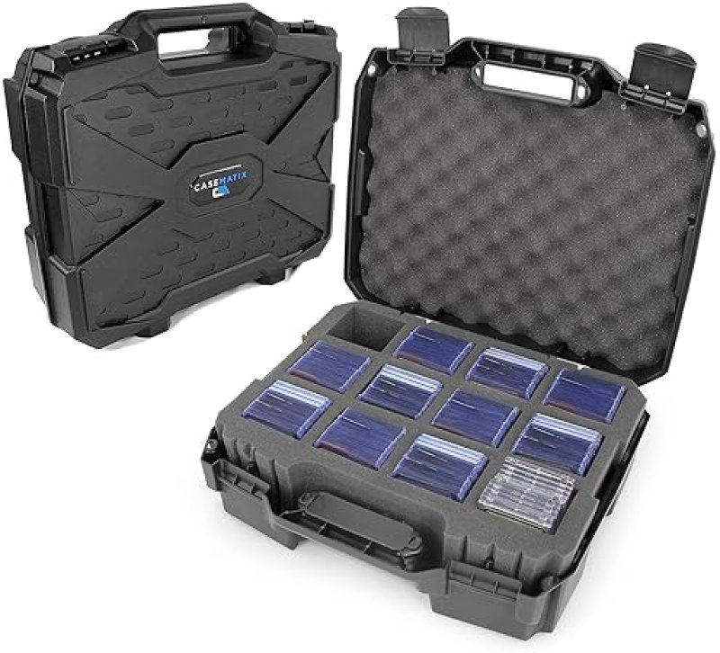 CASEMATIX TRADING CARD STORAGE BOX FITS 450 TOPLOADERS OR 100 ONE TOUCH HOLDERS, 12 DIVIDERS