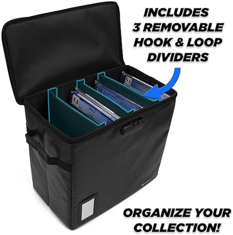 CASEMATIX FIRE-RESISTANT GRADED COMIC BOOK STORAGE CASE FITS 30 CGC COMICS, HARD SHELL BOX WITH DIVIDERS LOCK
