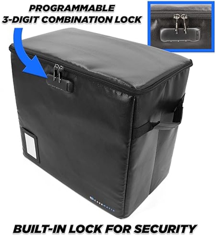 CASEMATIX FIRE-RESISTANT GRADED COMIC BOOK STORAGE CASE FITS 30 CGC COMICS, HARD SHELL BOX WITH DIVIDERS LOCK