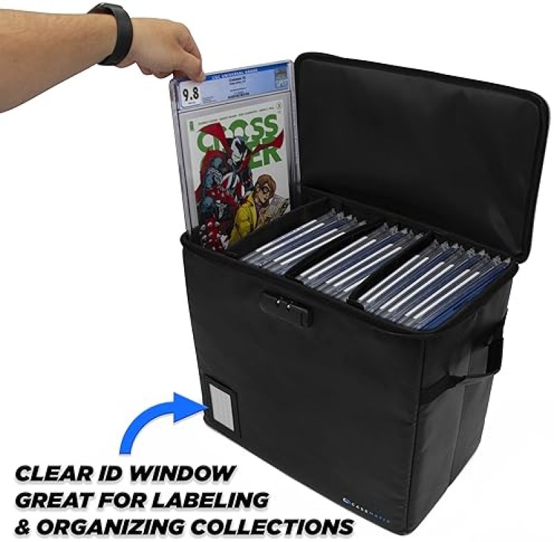 CASEMATIX FIRE-RESISTANT GRADED COMIC BOOK STORAGE CASE FITS 30 CGC COMICS, HARD SHELL BOX WITH DIVIDERS LOCK
