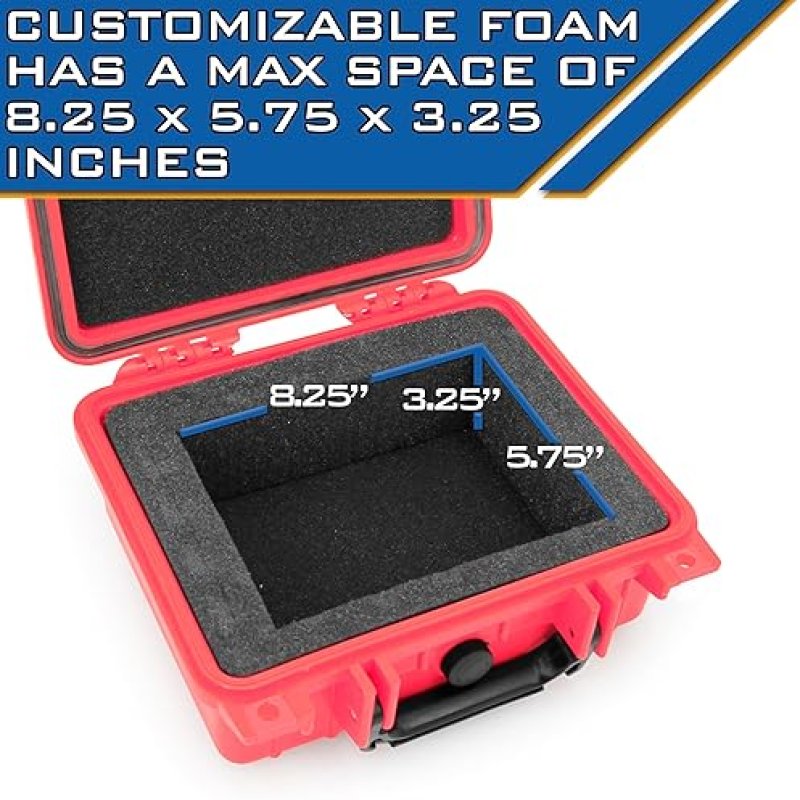 CASEMATIX GRADED COIN CASE FITS 40 PCGS NGC SLABS, WATERPROOF STORAGE BOX WITH FOAM, RED