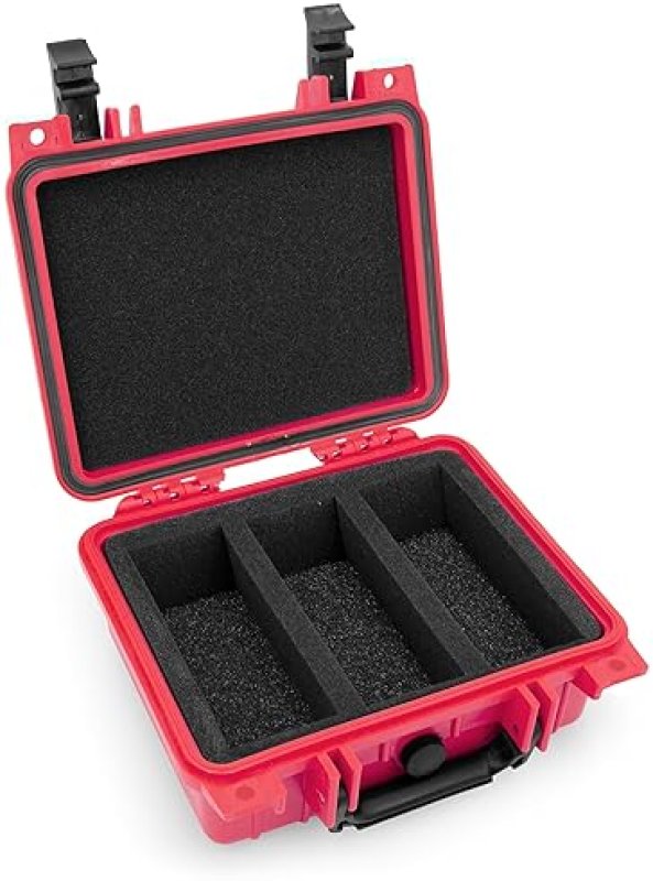 CASEMATIX GRADED COIN CASE FITS 40 PCGS NGC SLABS, WATERPROOF STORAGE BOX WITH FOAM, RED