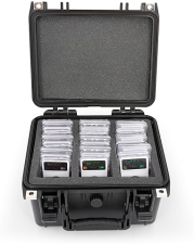 CASEMATIX WATERPROOF GRADED COIN CASE FOR 50 PCGS NGC COINS, CUSTOM HOLDER SUPPLIES COMPARTMENT