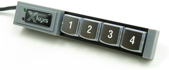 RAILDRIVER USB PROGRAMMABLE KVM KEYPADS AND KEYBOARDS, 4-KEY, BLACK CUSTOM SHORTCUT CONTROLLER