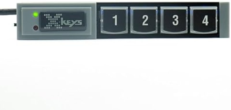 RAILDRIVER USB PROGRAMMABLE KVM KEYPADS AND KEYBOARDS, 4-KEY, BLACK CUSTOM SHORTCUT CONTROLLER