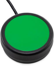 RAILDRIVER ONE BUTTON SWITCH WITH 3.5MM PLUG 2.5, GREEN , 12FT 3.6M WIRED CORD FOR AUDIO DEVICES