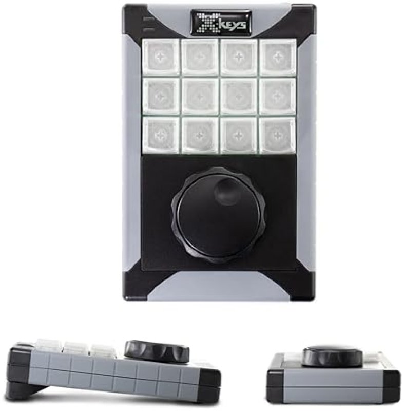 RAILDRIVER X-KEYS XK-12 JGS USB PROGRAMMABLE KEYBOARD WITH JOG SHUTTLE CONTROL FOR VIDEO EDITING REPLAY