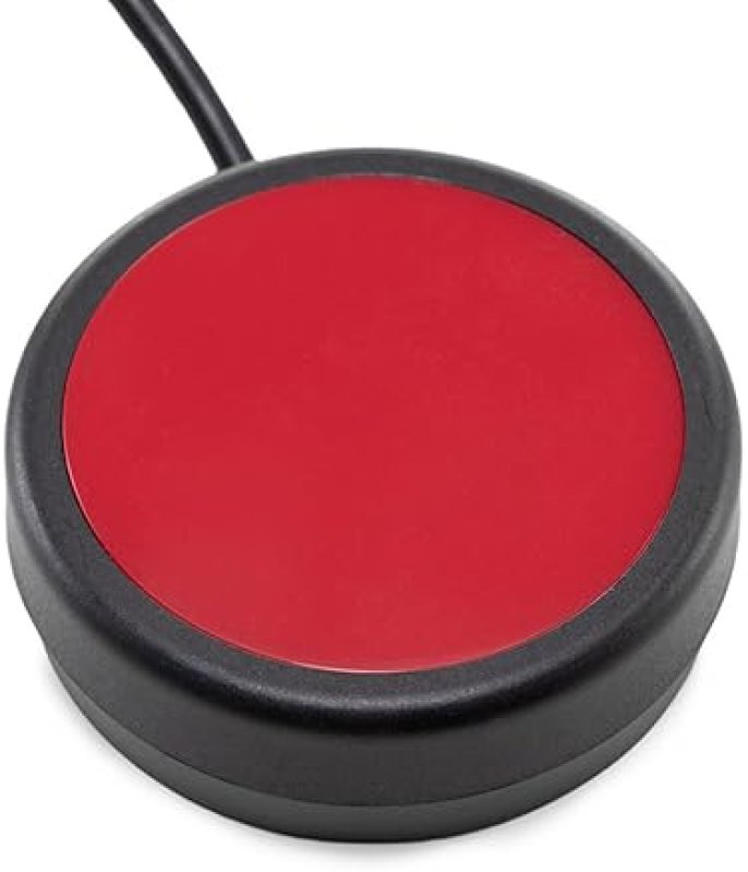 RAILDRIVER X-KEYS ONE BUTTON SWITCH, RED, TACTILE FEEL, 12FT CABLE, WIRED 3.5MM PLUG, 2.5 MODEL