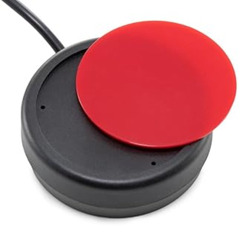 RAILDRIVER X-KEYS ONE BUTTON SWITCH, RED, TACTILE FEEL, 12FT CABLE, WIRED 3.5MM PLUG, 2.5 MODEL