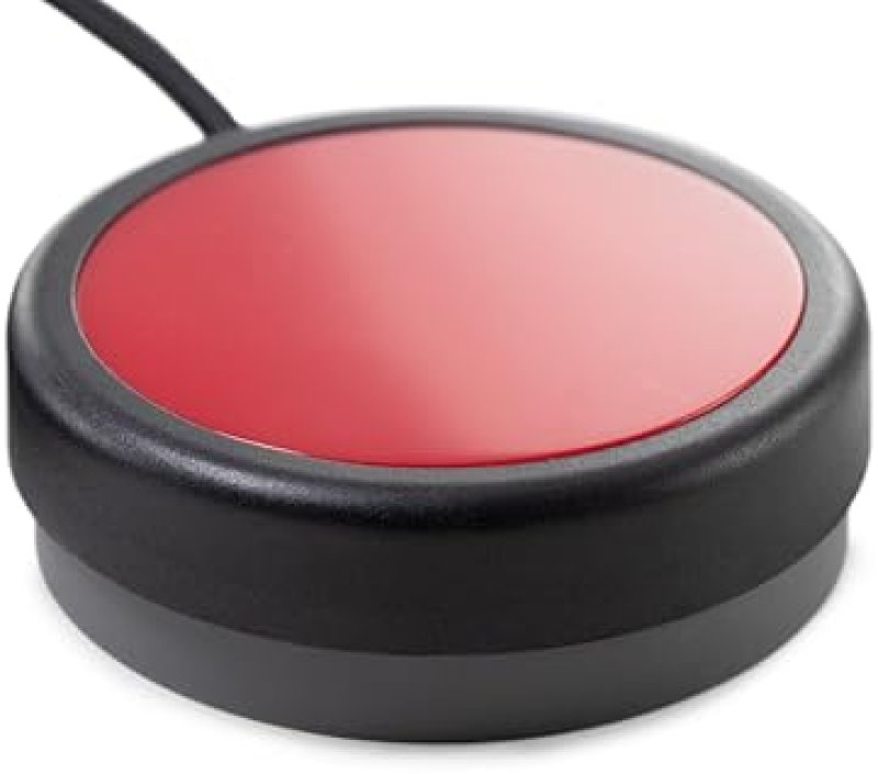 RAILDRIVER X-KEYS ONE BUTTON SWITCH, RED, TACTILE FEEL, 12FT CABLE, WIRED 3.5MM PLUG, 2.5 MODEL