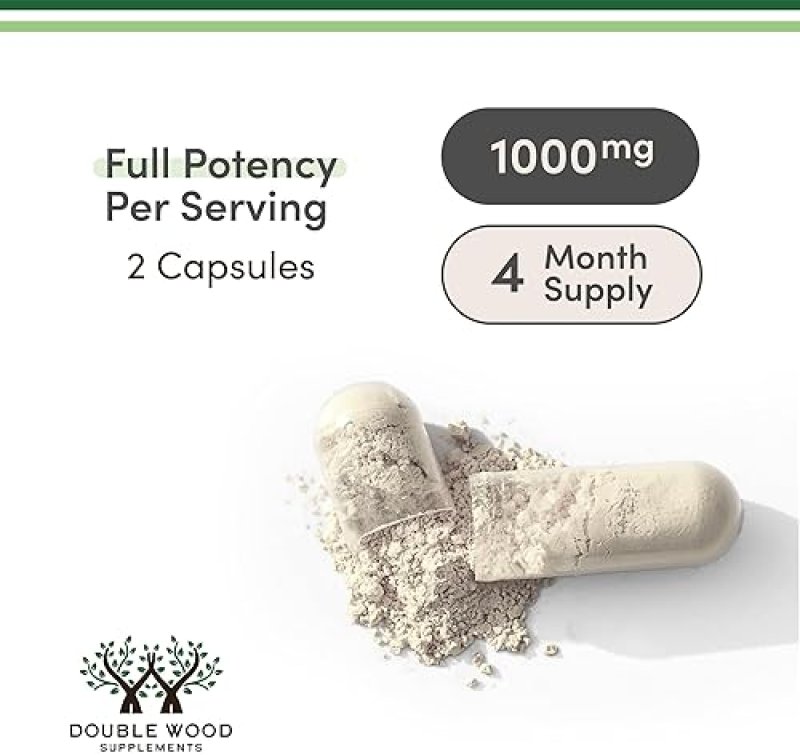 DOUBLE WOOD SUPPLEMENTS KOREAN RED GINSENG CAPSULES 1000MG 240 VEGAN, 4-MONTH SUPPLY FOR ENERGY, MOOD FOCUS SUPPORT
