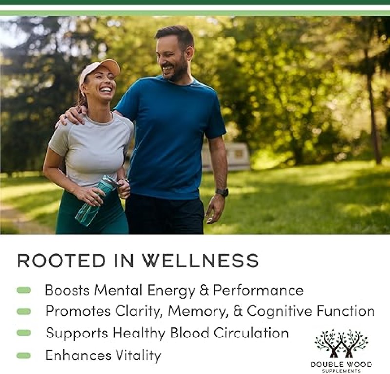 DOUBLE WOOD SUPPLEMENTS KOREAN RED GINSENG CAPSULES 1000MG 240 VEGAN, 4-MONTH SUPPLY FOR ENERGY, MOOD FOCUS SUPPORT