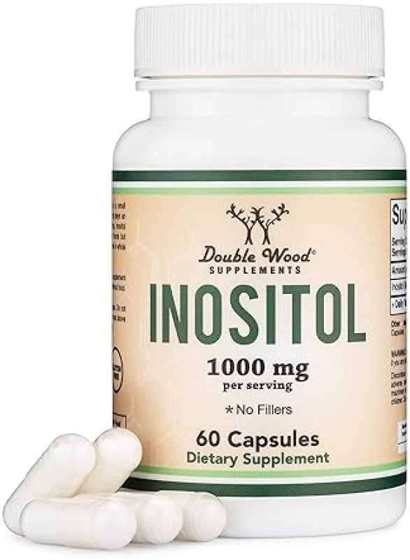 DOUBLE WOOD SUPPLEMENTS  MYO-INOSITOL CAPSULES 1000MG FOR WOMEN 60 VEGAN, GLUTEN-FREE, FILLER-FREE BY DOUBLE WOOD