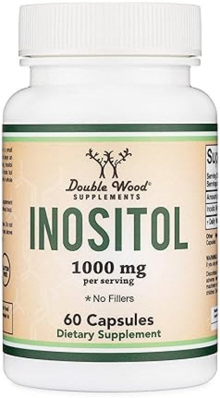 DOUBLE WOOD SUPPLEMENTS  MYO-INOSITOL CAPSULES 1000MG FOR WOMEN 60 VEGAN, GLUTEN-FREE, FILLER-FREE BY DOUBLE WOOD