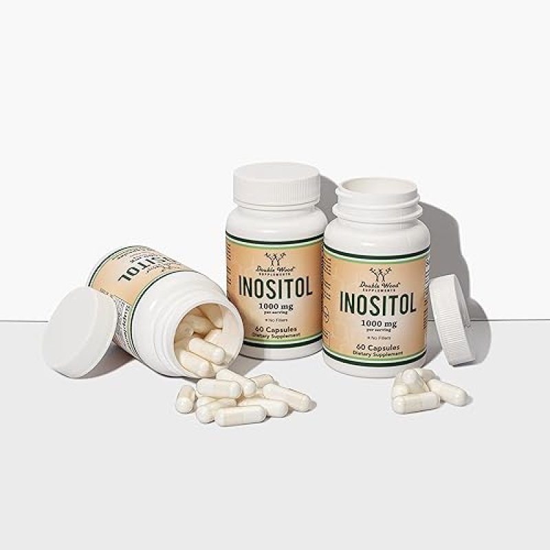 DOUBLE WOOD SUPPLEMENTS  MYO-INOSITOL CAPSULES 1000MG FOR WOMEN 60 VEGAN, GLUTEN-FREE, FILLER-FREE BY DOUBLE WOOD