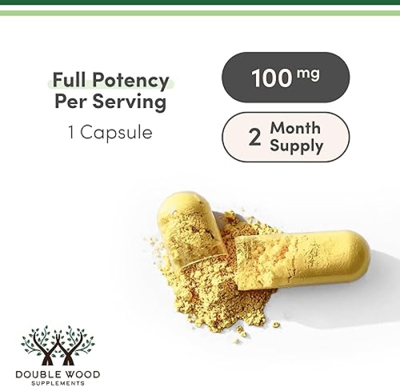 DOUBLE WOOD SUPPLEMENTS DIHYDROBERBERINE 100MG CAPSULES GLUCOVANTAGE SUPER BERBERINE, 5X POTENCY, VEGAN, 60 COUNT, TESTED