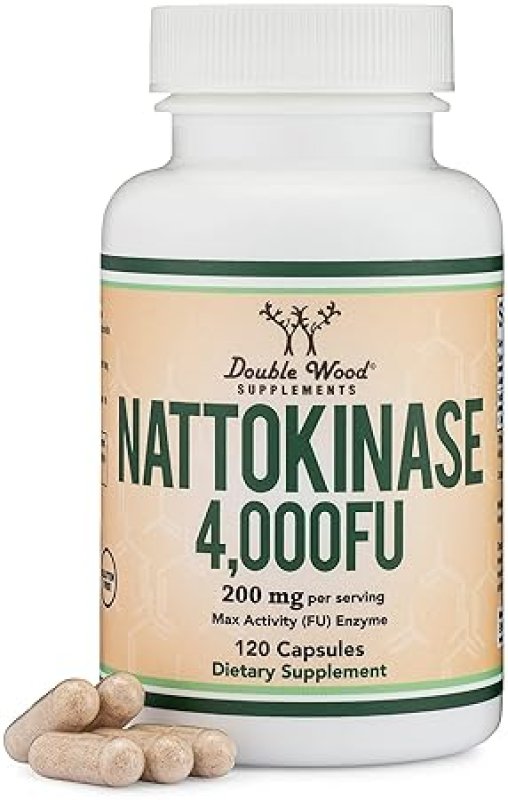 DOUBLE WOOD SUPPLEMENTS NATTOKINASE 4,000 FU 120 CAPSULES JAPANESE NATTO ENZYME FOR HEART CIRCULATORY SUPPORT