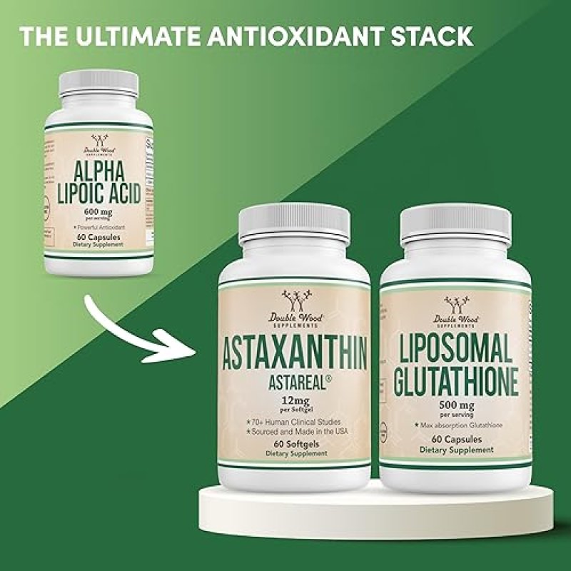 DOUBLE WOOD SUPPLEMENTS ALPHA LIPOIC ACID 600MG, 60 VEGAN CAPSULES POTENT ANTIOXIDANT FOR NEUROPATHY HEART HEALTH