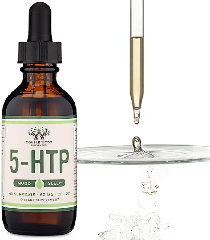 DOUBLE WOOD SUPPLEMENTS 5-HTP LIQUID DROPS 50MG FAST ABSORPTION SEROTONIN SUPPLEMENT FOR MOOD SLEEP, 60 SERVINGS