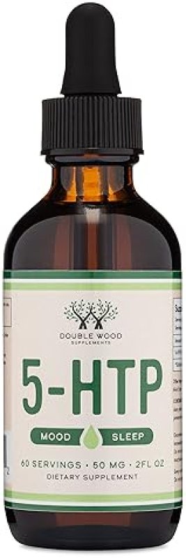 DOUBLE WOOD SUPPLEMENTS 5-HTP LIQUID DROPS 50MG FAST ABSORPTION SEROTONIN SUPPLEMENT FOR MOOD SLEEP, 60 SERVINGS