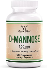 DOUBLE WOOD D-MANNOSE 500MG CAPSULES 90CT UTI BLADDER HEALTH, VEGAN, NON-GMO, GLUTEN-FREE