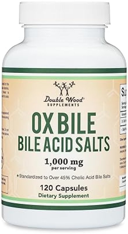 DOUBLE WOOD SUPPLEMENTS OX BILE SUPPLEMENT 1000MG 120 CAPSULES 45 CHOLIC ACID GALLBLADDER SUPPORT DOUBLE WOOD