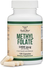 DOUBLE WOOD SUPPLEMENTS METHYLFOLATE 1,000MCG - 120 VEGAN CAPSULES ACTIVE METHYL FOLATE SUPPLEMENT, NON-GMO, TESTED