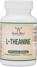 DOUBLE WOOD SUPPLEMENTS L-THEANINE 200MG EXTRA STRENGTH CAPSULES SLEEP RELAXATION SUPPORT, VEGAN, 120 CT,