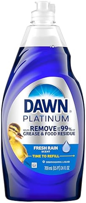 DAWN PLATINUM DISH SOAP, FRESH RAIN SCENT, 3-PACK, 24 OZ BOTTLES, POWERFUL DISHWASHING LIQUID